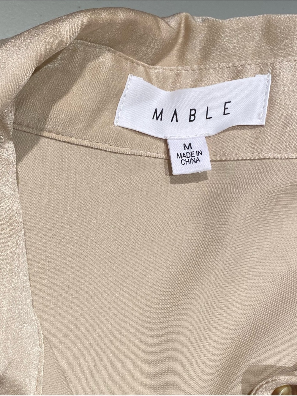 Mabel Gwen Cream Satin Tie-Front Long Sleeve Midi Shirt Dress, Size M - Picture 6 of 12